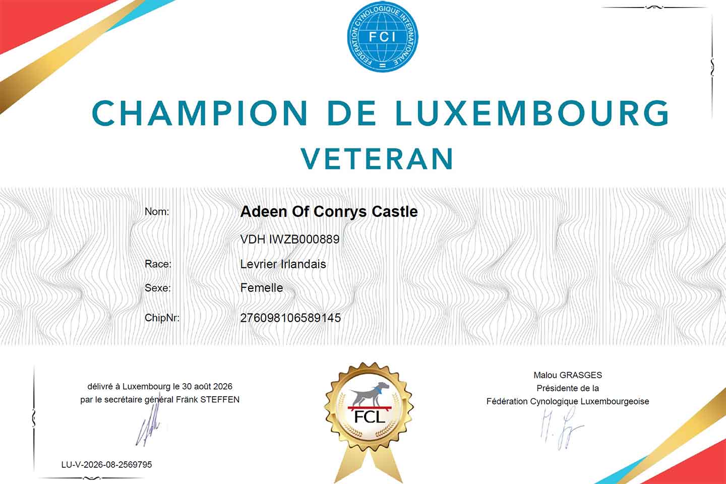 Titel "luxemburgischer Veteranenchampion" erhalten