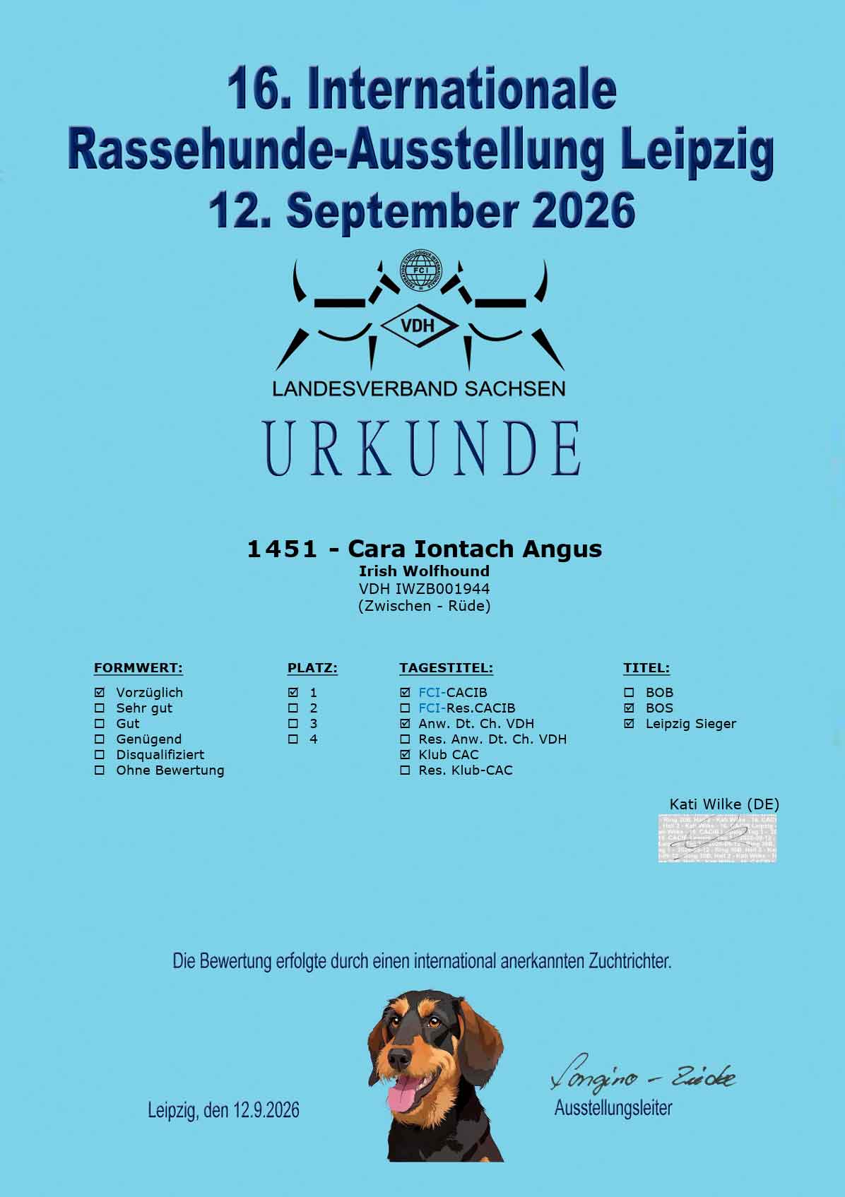 Leipzig Sieger cara iontach Angus