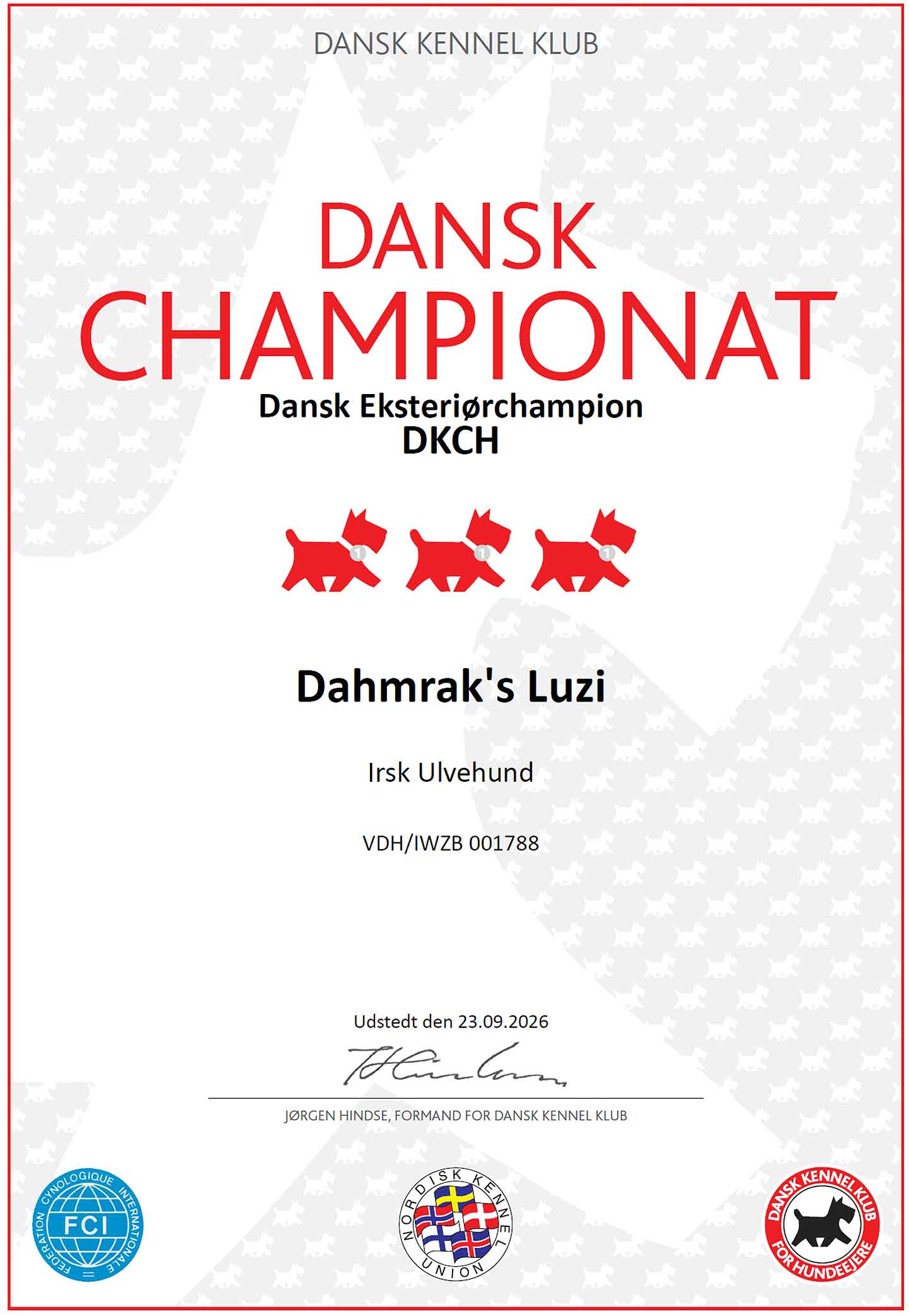 Titel "dänischen Champion"