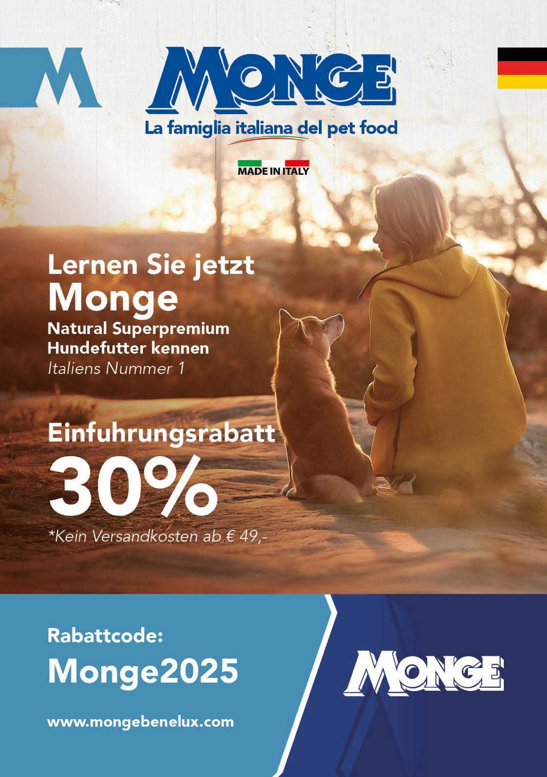 Monge Benelux sponsort wieder großzügig unsere beiden Ausstellung in Bochum und Reichshof