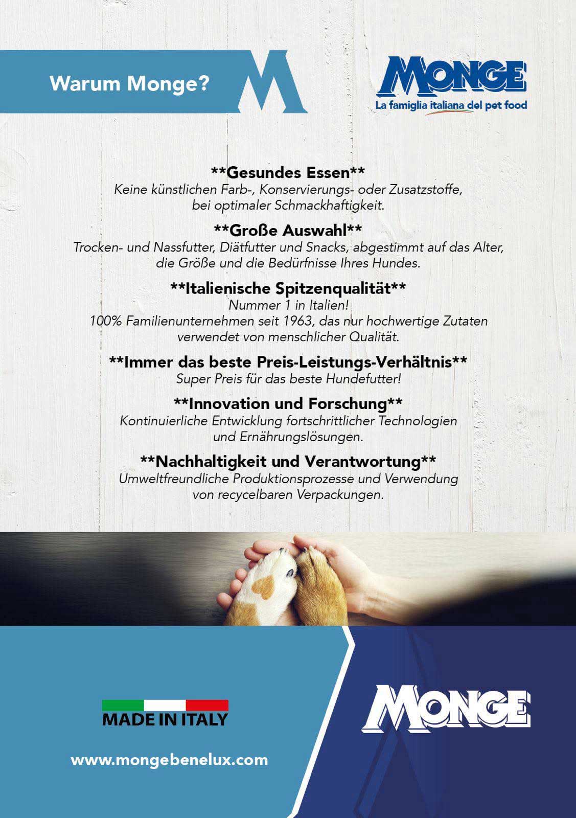 Monge Benelux sponsort wieder großzügig unsere beiden Ausstellung in Bochum und Reichshof
